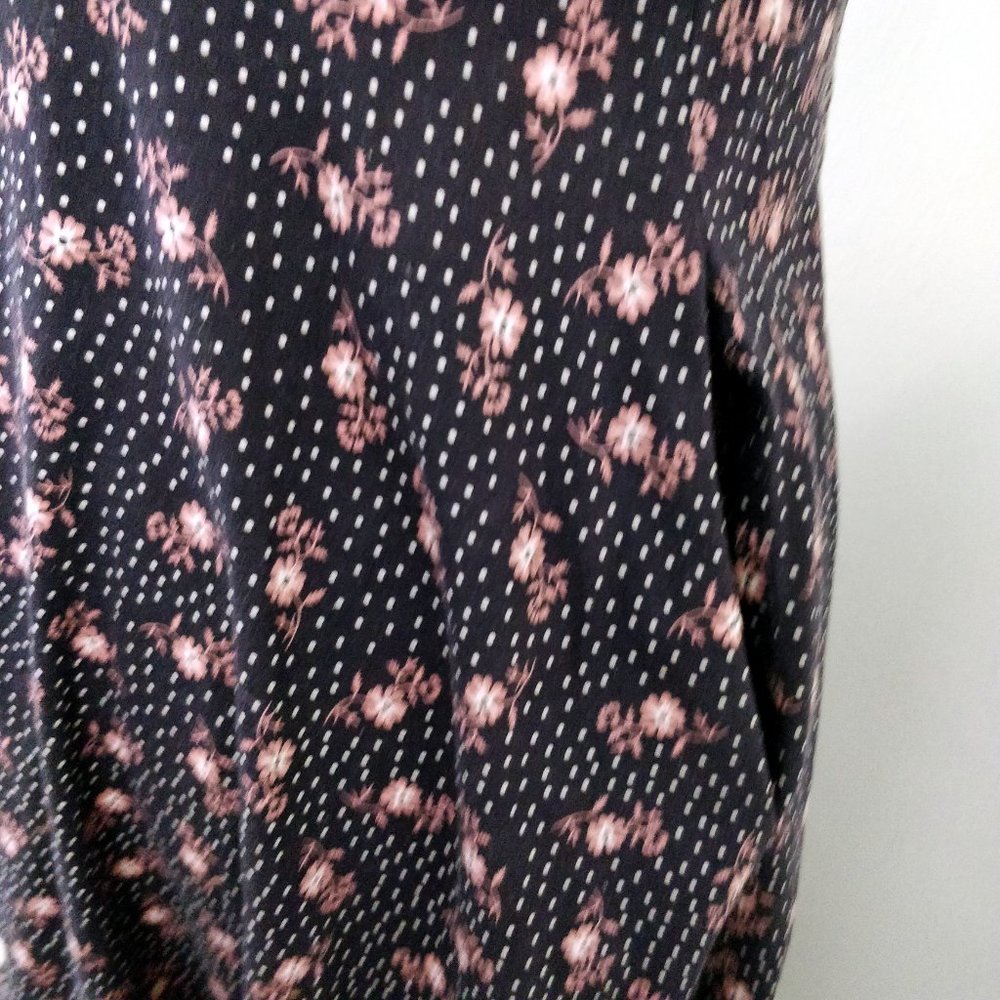 Gunne Sax Calico Floral Brown Pink Corset Sundress - Picture 8 of 16